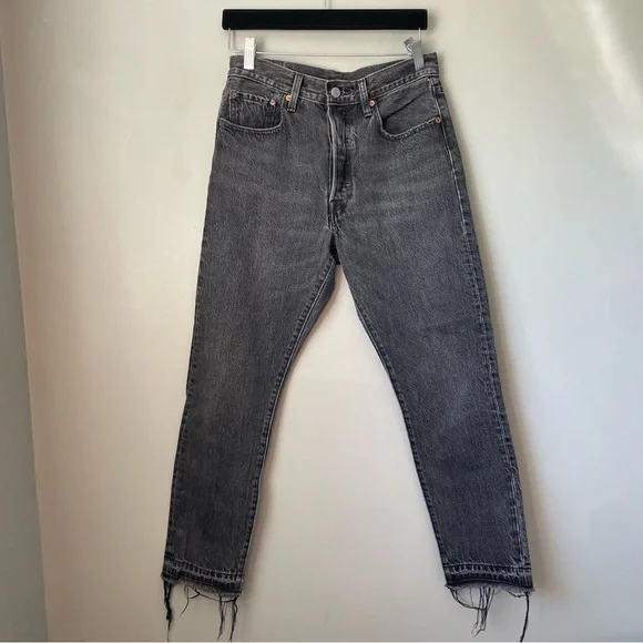 SOLD LEVIS 501 no tab high rise size 27 black - Picture 1 of 8